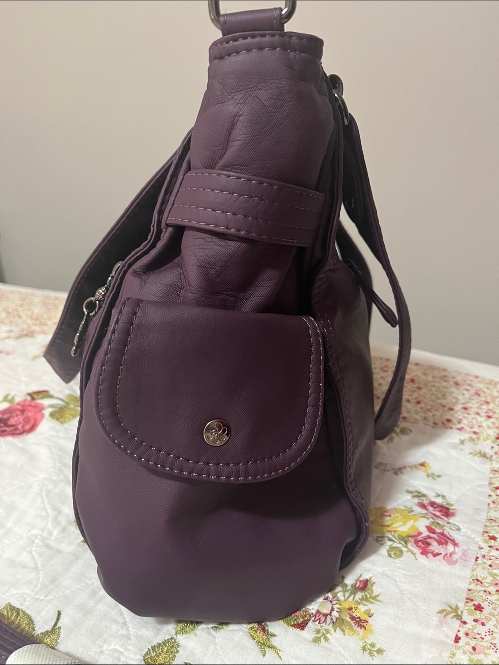 Angel Kiss Plum Purple Shoulder Bag with Removable Strap - Picture 5 of 12
